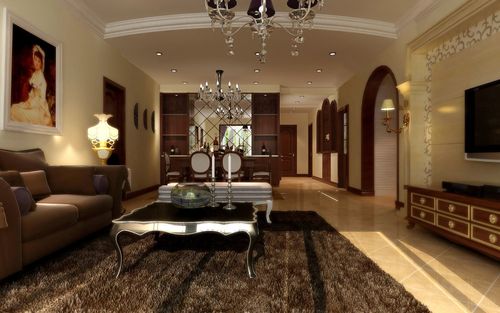 现代欧式沉稳大气褐色调家居装饰设计住宅艺术装饰设计室内设计效果图
